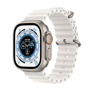 Apple Watch Ultra GPS + Cellular, 49mm titanové pouzdro s bílým oceánským řemínkem