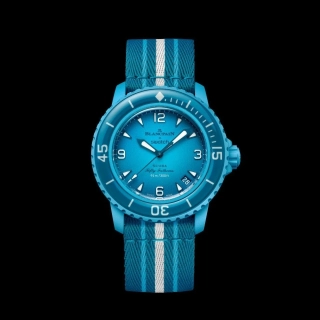 Blancpain x Swatch Bioceramic Scuba Fifty BLUE LAGOON SO35L400